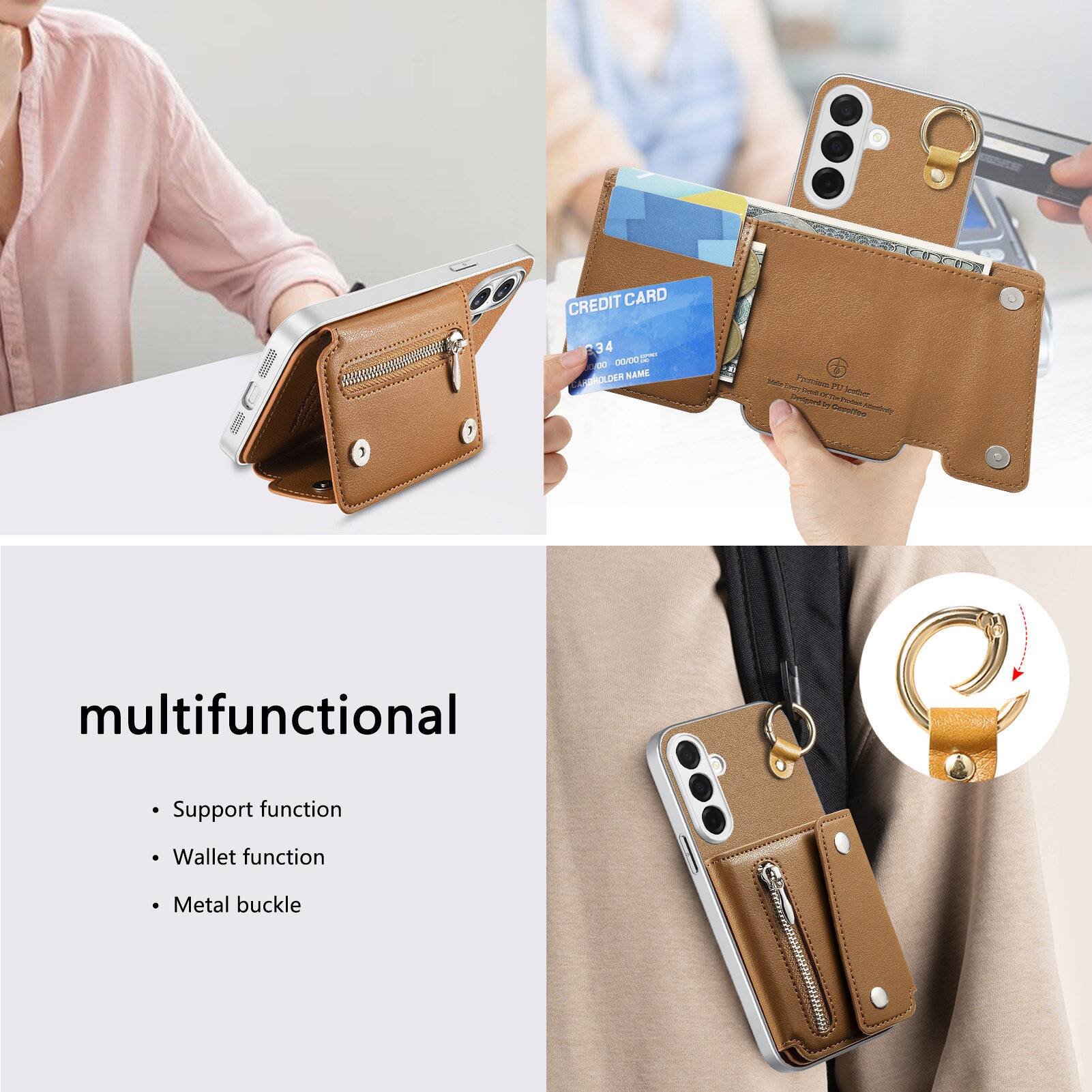 INGREDIENTS:
CREDIT CARD 34 DO 00/00/16 HOLDER NAME
213 esfors 24 Youtuct pladest Capolico

multifunctional
- Support function
- Wallet function
- Metal buckle