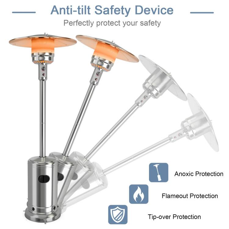 Anti-tilt Safety Device  
Perfectly protect your safety  

- Anoxic Protection  
- Flameout Protection  
- Tip-over Protection