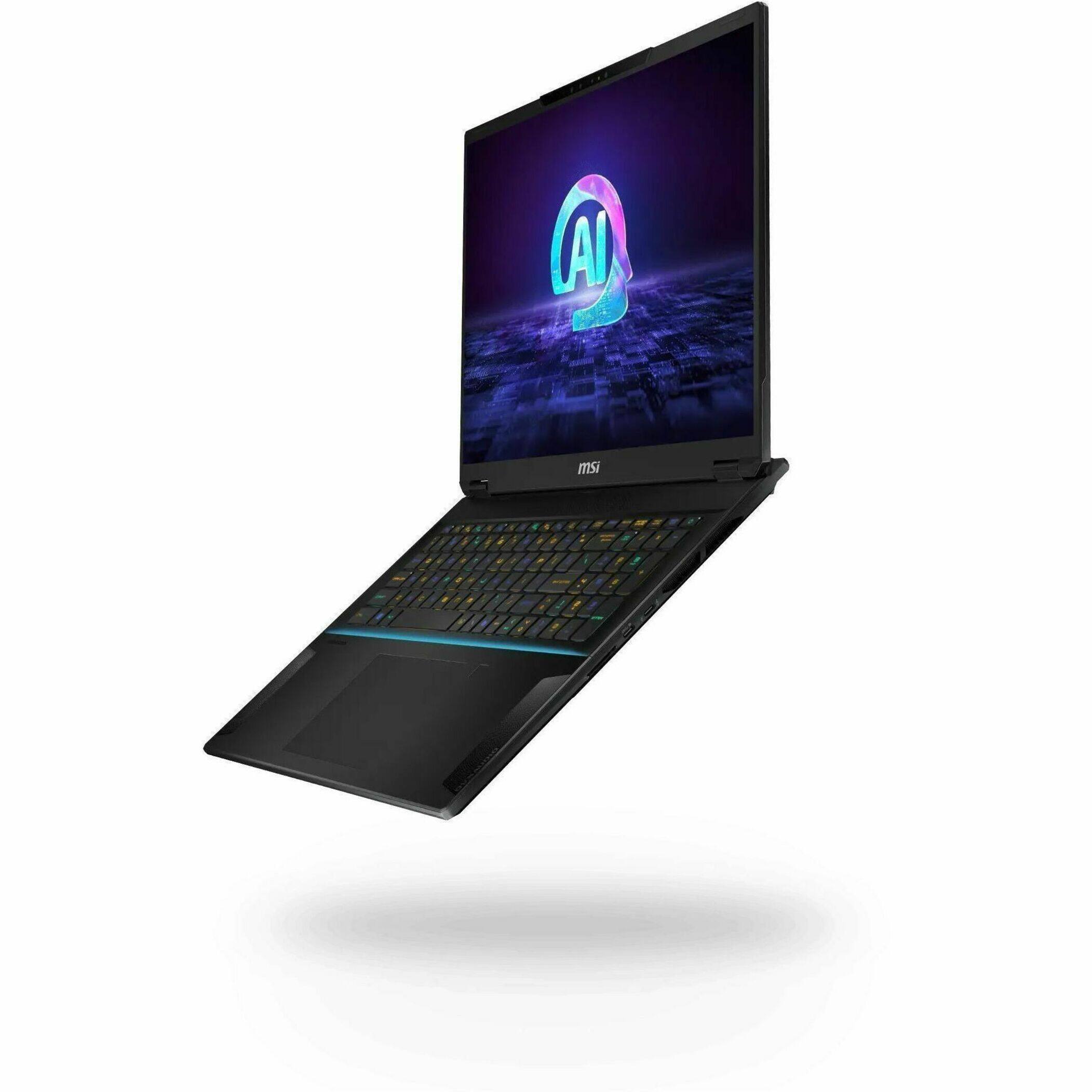 Alt View 33. MSI - 18" Gaming Laptop 3840 x 2400 - AMD Ryzen AI 9 HX 370 with 64GB Memory - GeForce RTX 5080 - 2 TB SSD - Midnight Black, Black.