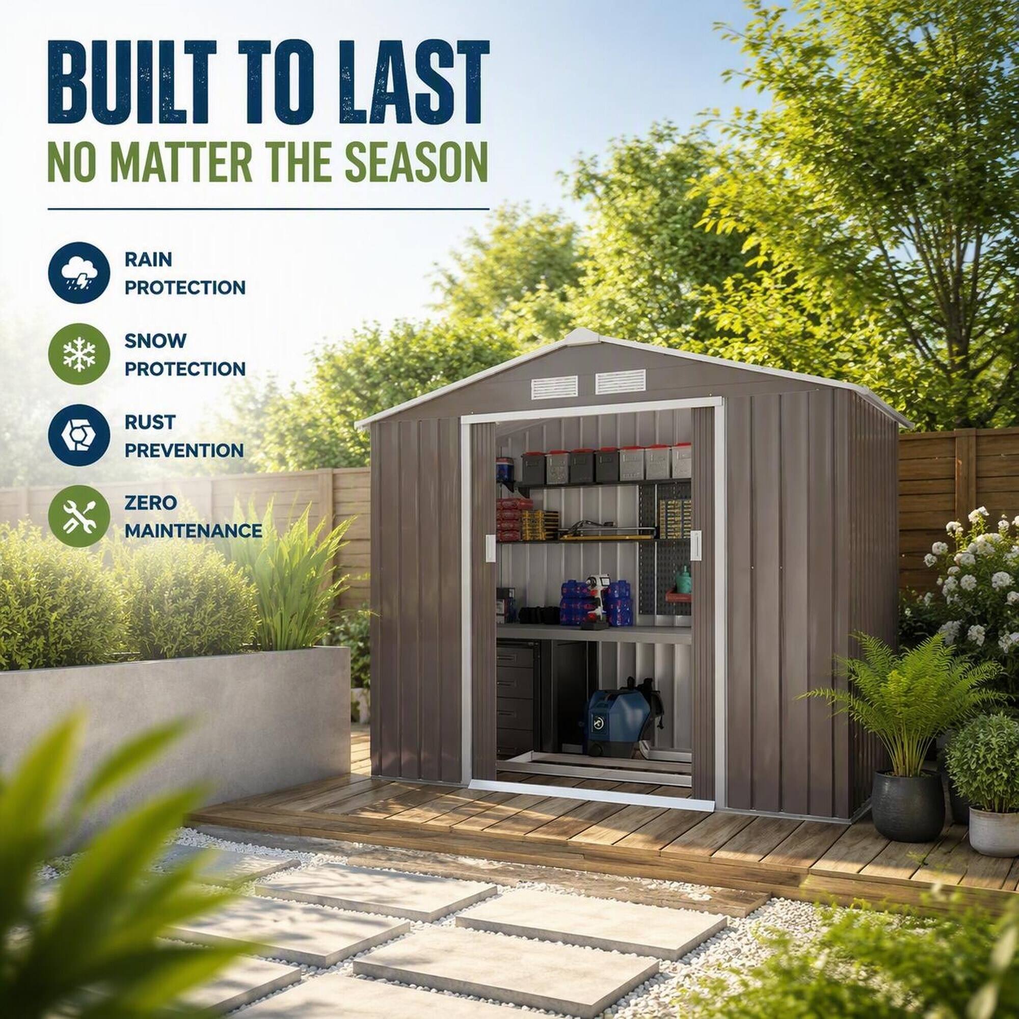 BUILT TO LAST NO MATTER THE SEASON

RAIN PROTECTION

SNOW PROTECTION

RUST PREVENTION

ZERO MAINTENANCE