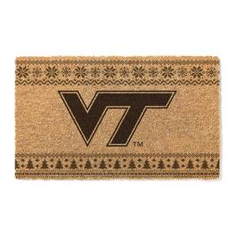 Jardine - Virginia Tech Hokies 18" x 30" Holiday Coir Doormat - Brown