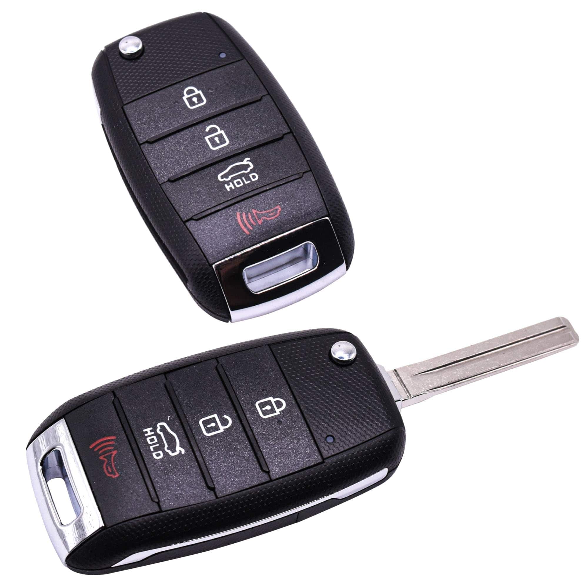 HQRP - 2-Pack Flip Key Fob Shell Case w 4 Buttons and Uncut Blade - for Kia Sorento Soul Optima Sportage - Black price history on PriceWatchPro