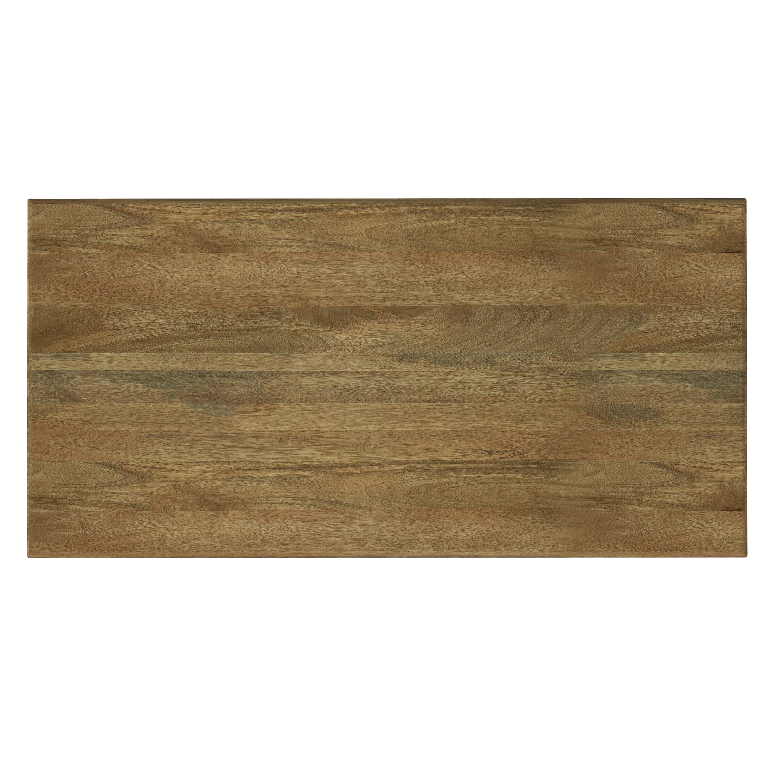 Alt View 2. Simpli Home - Watkins SOLID MANGO WOOD & Metal 72 inch x 36 inch Rectangle Modern Dining Table with Inverted Metal Base in Light Brown - Light Brown.