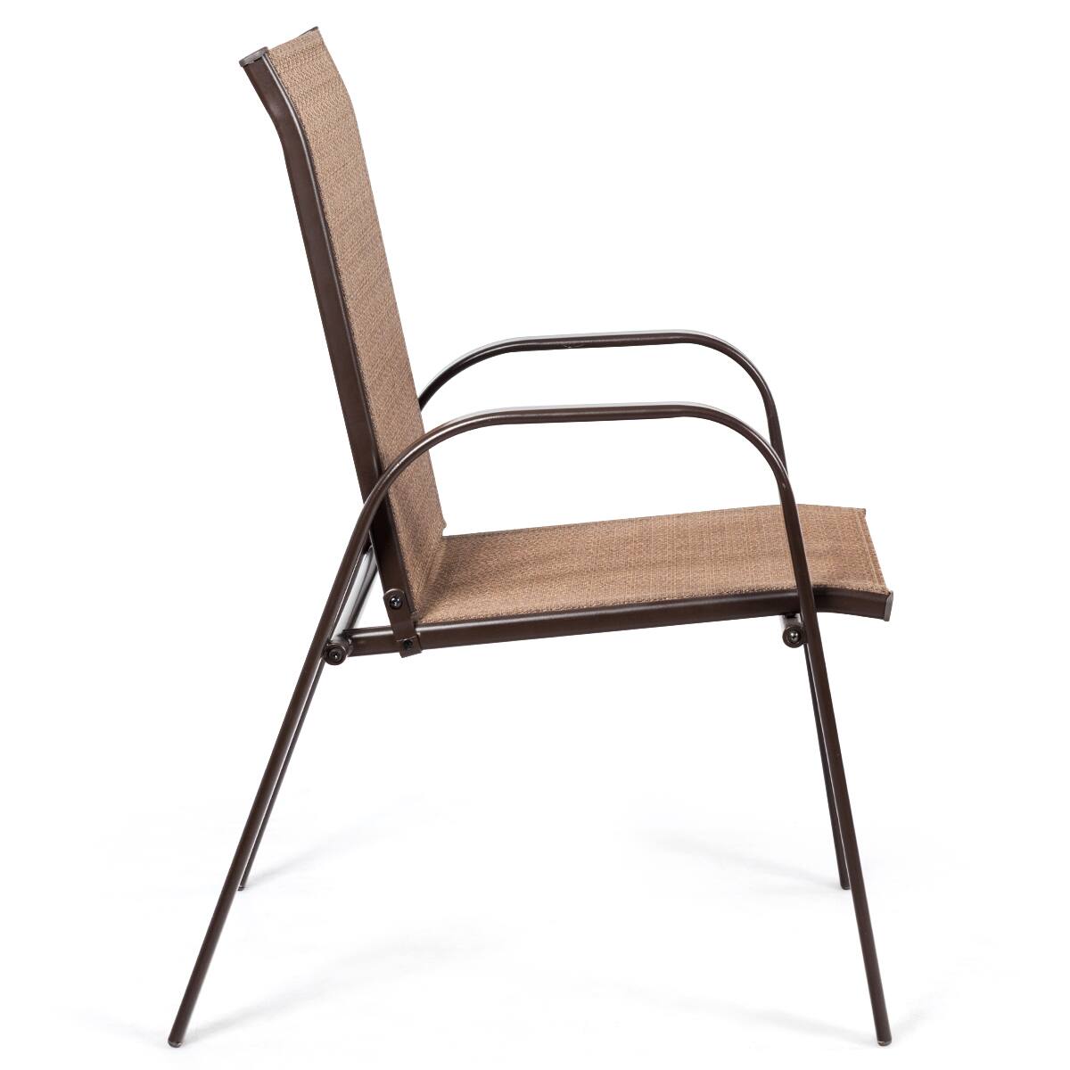 Alt View 10. Costway - Costway 2PCS Patio Chairs Dining Chair Deck Yard W/Armrest - Brown.