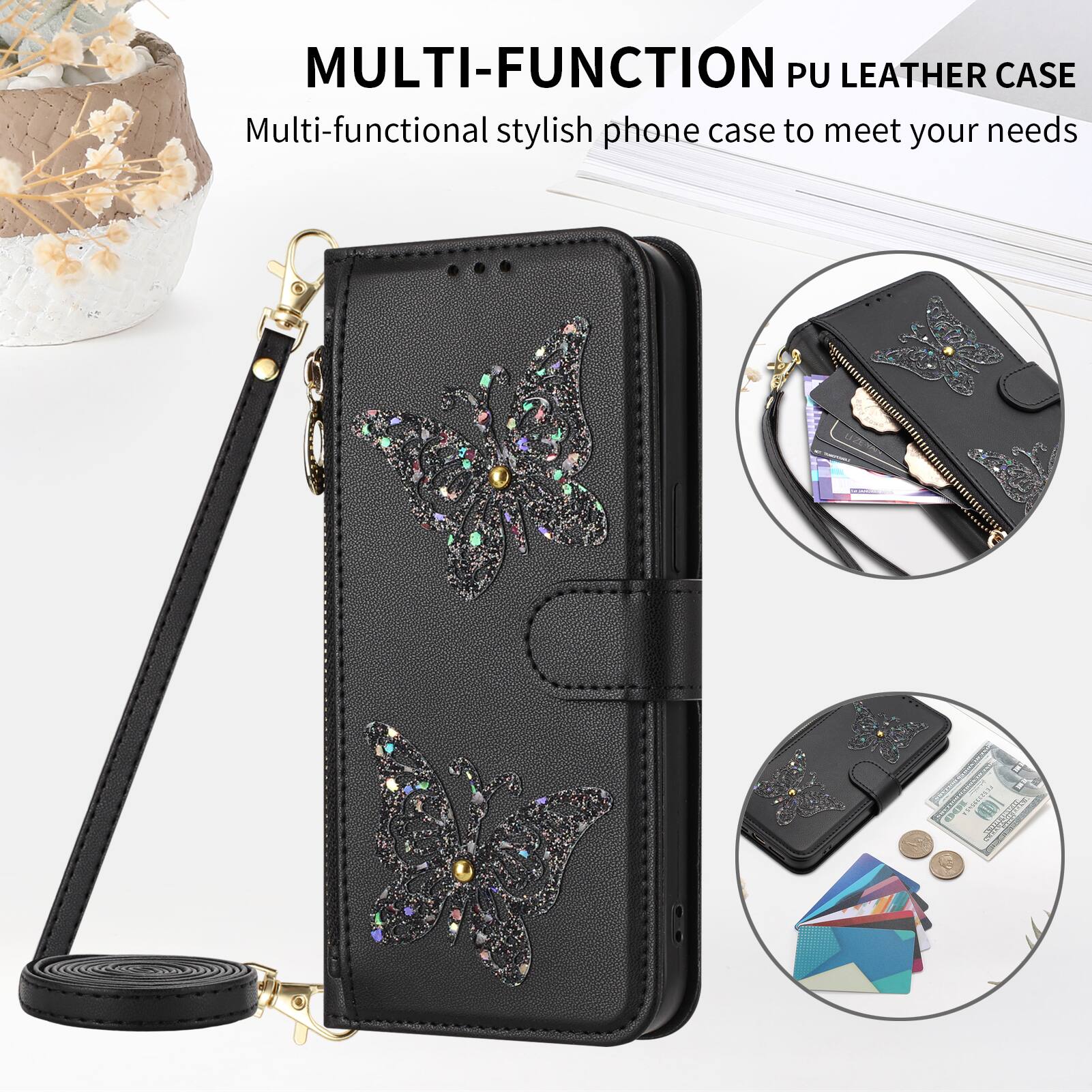 MULTI-FUNCTION PU LEATHER CASE  
Multi-functional stylish phone case to meet your needs