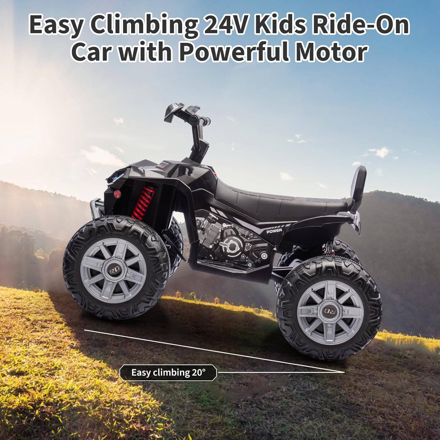 Easy Climbing 24V Kids Ride-On Car with Powerful Motor

Easy climbing 20°