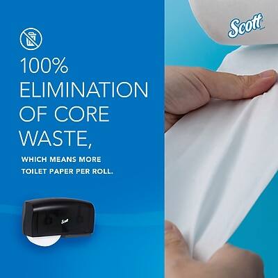 100% ELIMINATION OF CORE WASTE, WHICH MEANS MORE TOILET PAPER PER ROLL.