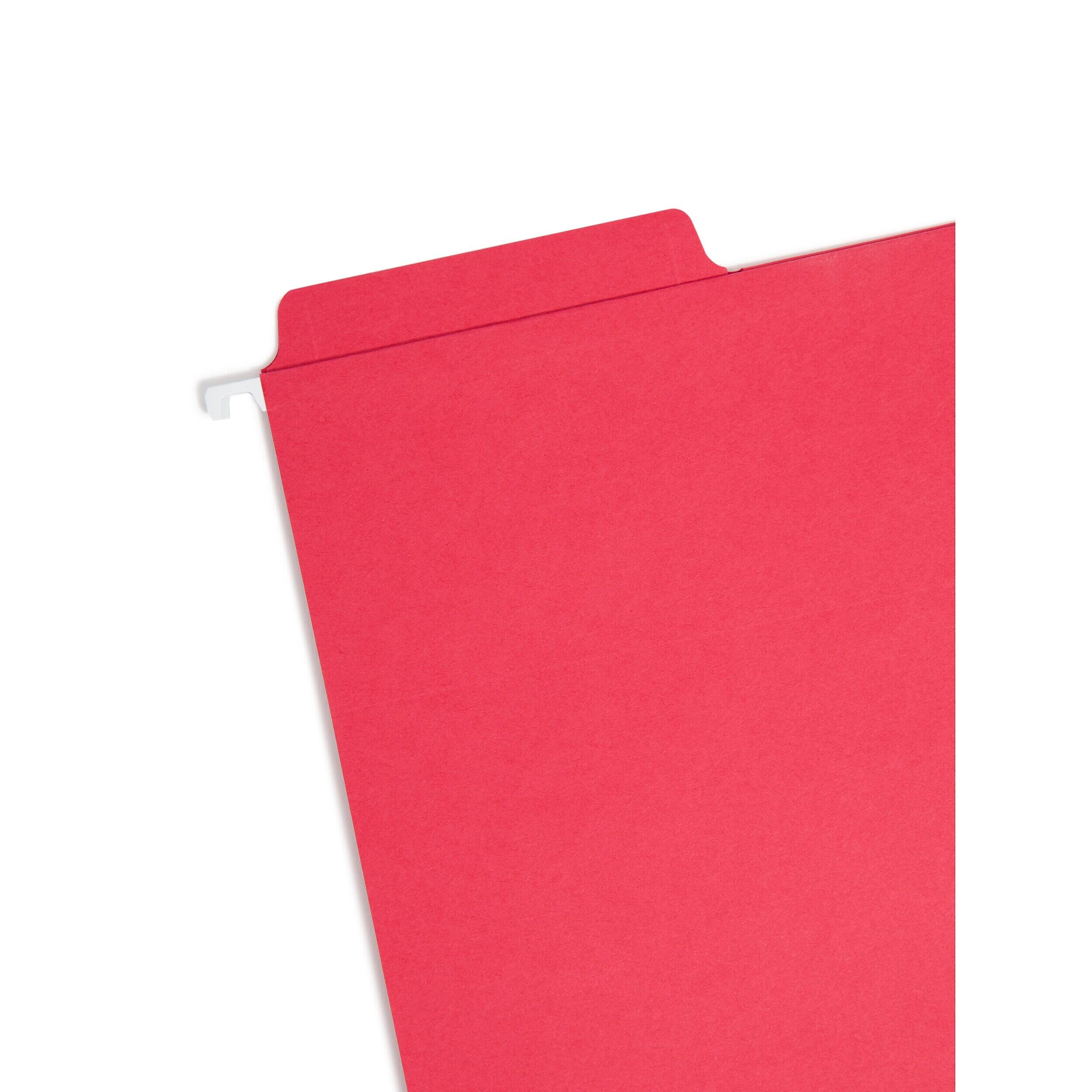 Alt View 1. Smead - Smead FasTab Hanging File Folders, 1/3-Cut Tab, Letter Size, Red, 20/Box (64096) - Red.
