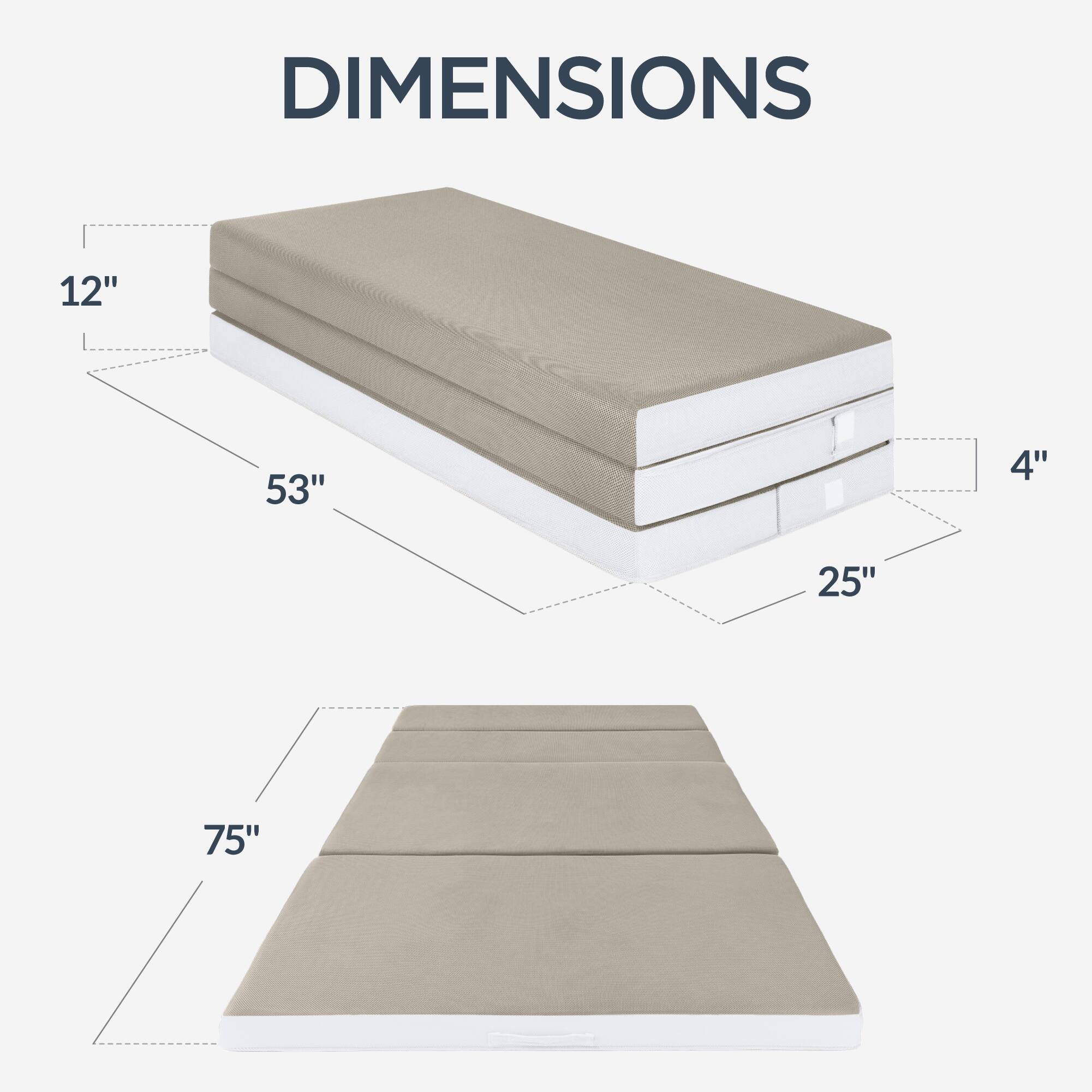 DIMENSIONS 12" x 53" x 4" x 25" x 75"