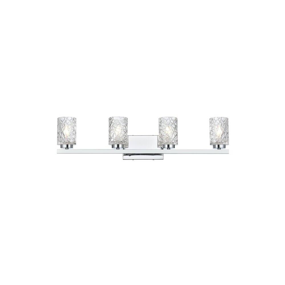 Back. Living District - Cassie 31 inch Wall Sconce in Chrome - Chrome And Clear.