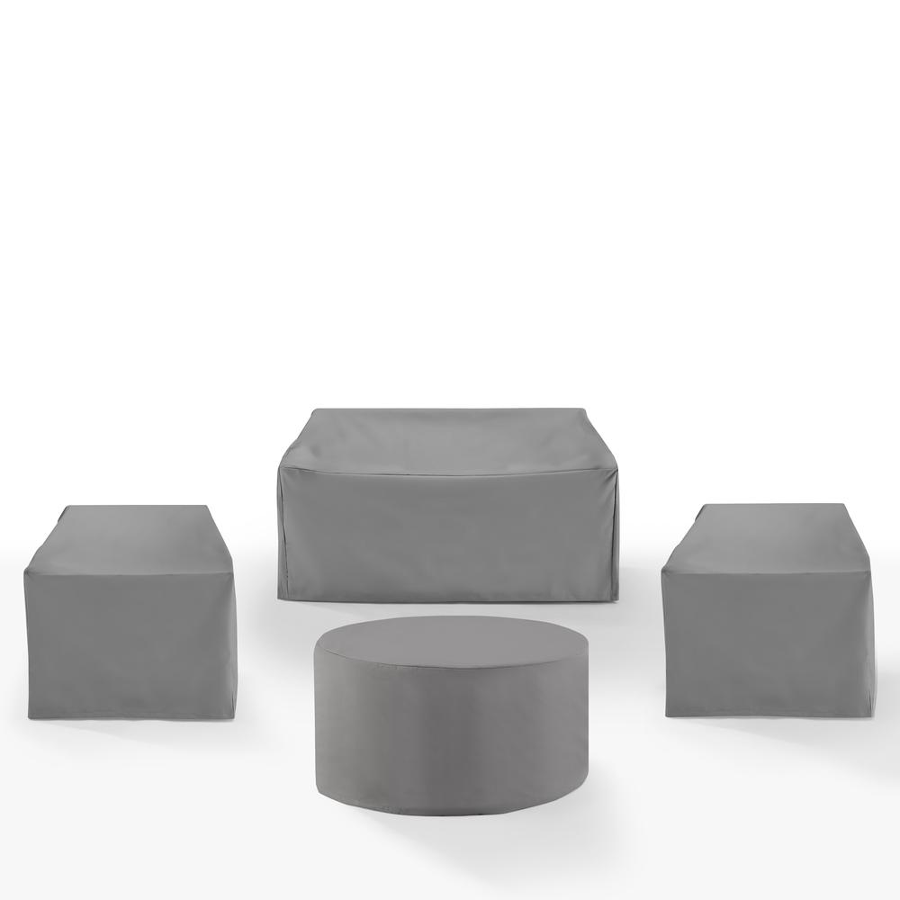 Alt View 2. Crosley Furniture - 4Pc Outdoor Furniture Cover Set - 2 Chairs - Gray.