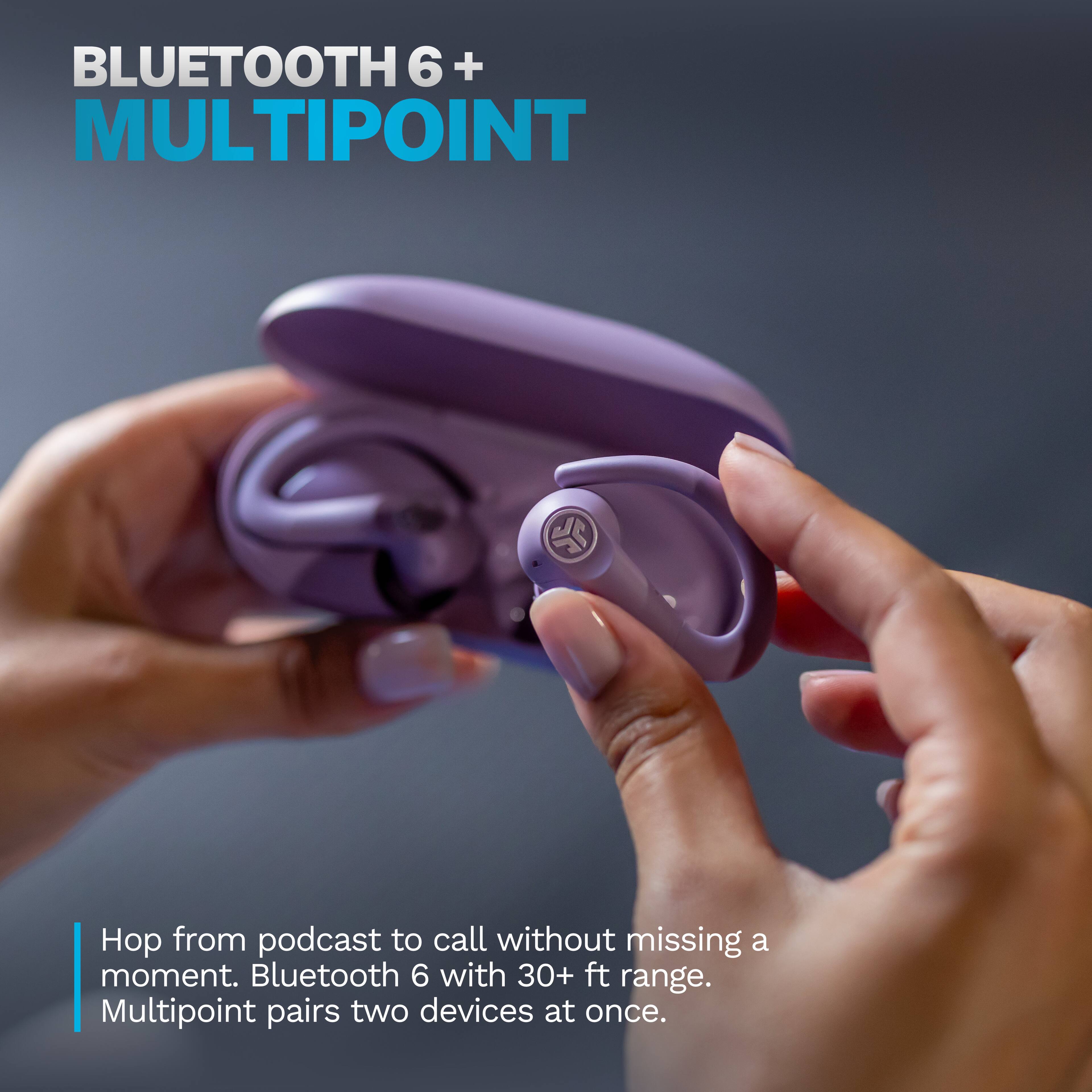 BLUETOOTH 6 + MULTIPPOINT

Hop from podcast to call without missing a moment. Bluetooth 6 with 30+ ft range. Multipoint pairs two devices at once.