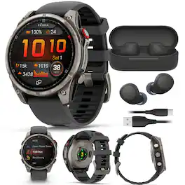 Garmin - fenix 8 Pro Sapphire 47mm AMOLED (Titanium/Black) GPS Smartwatch Bundle - FNX8PSP47BK-510 - (2025)