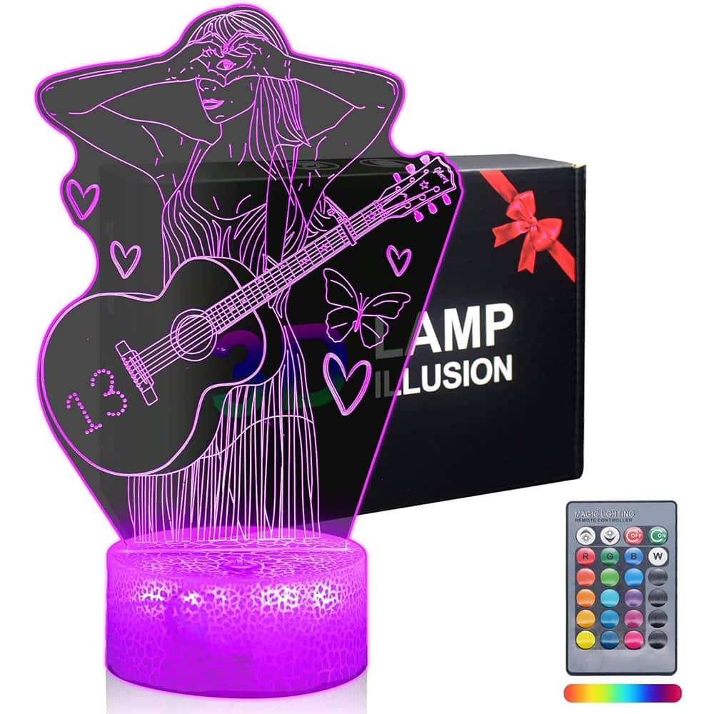 Schertz - 3D Music Fan LED Night Light – 16-Color Acrylic Lamp with Remote