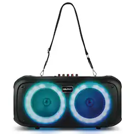 Dolphin - Audio Portable 2,000-watt-peak-power Bluetooth Party Speaker With Lights, Microphone, And Shoulder Strap - Black