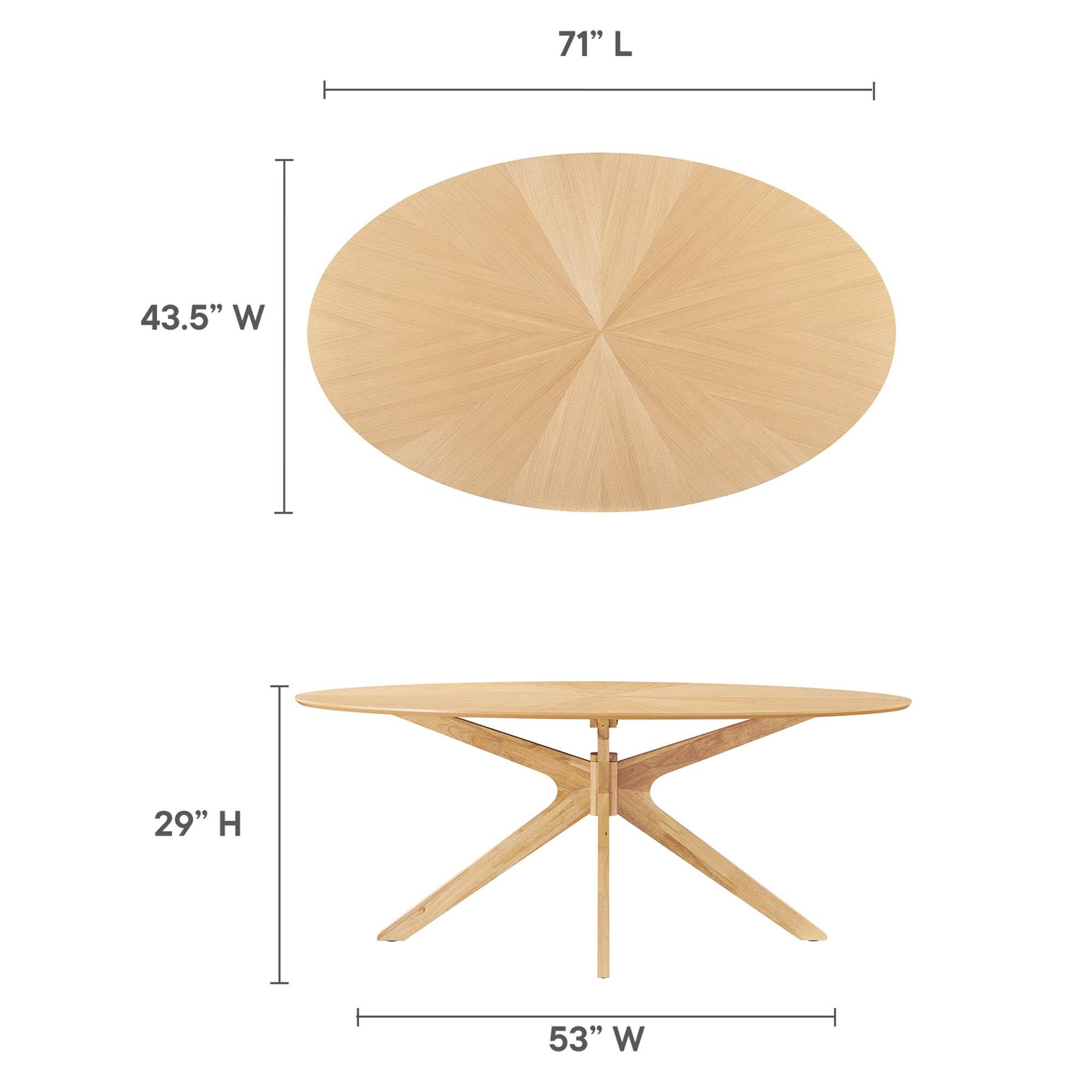 71" L  
43.5" W  
29" H  
53" W