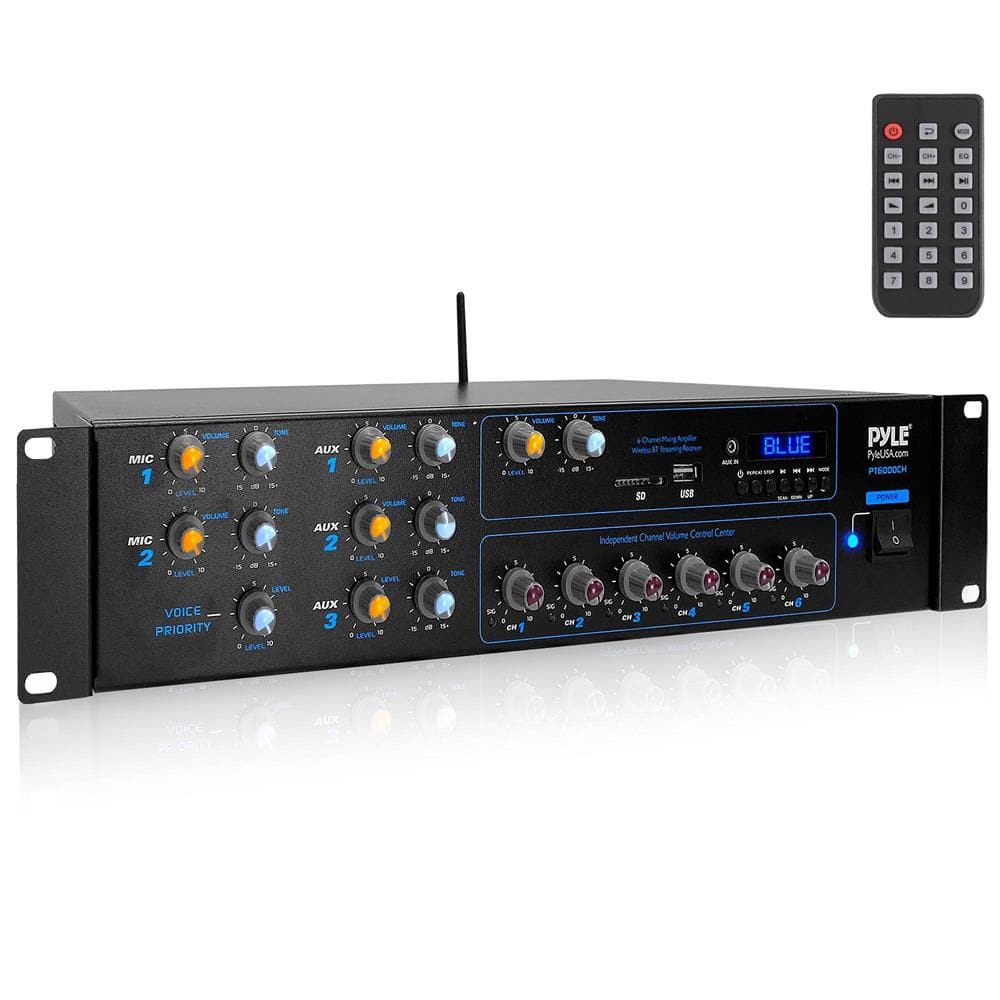 Pyle - Powered Bluetooth Amplifier Receiver - Black
