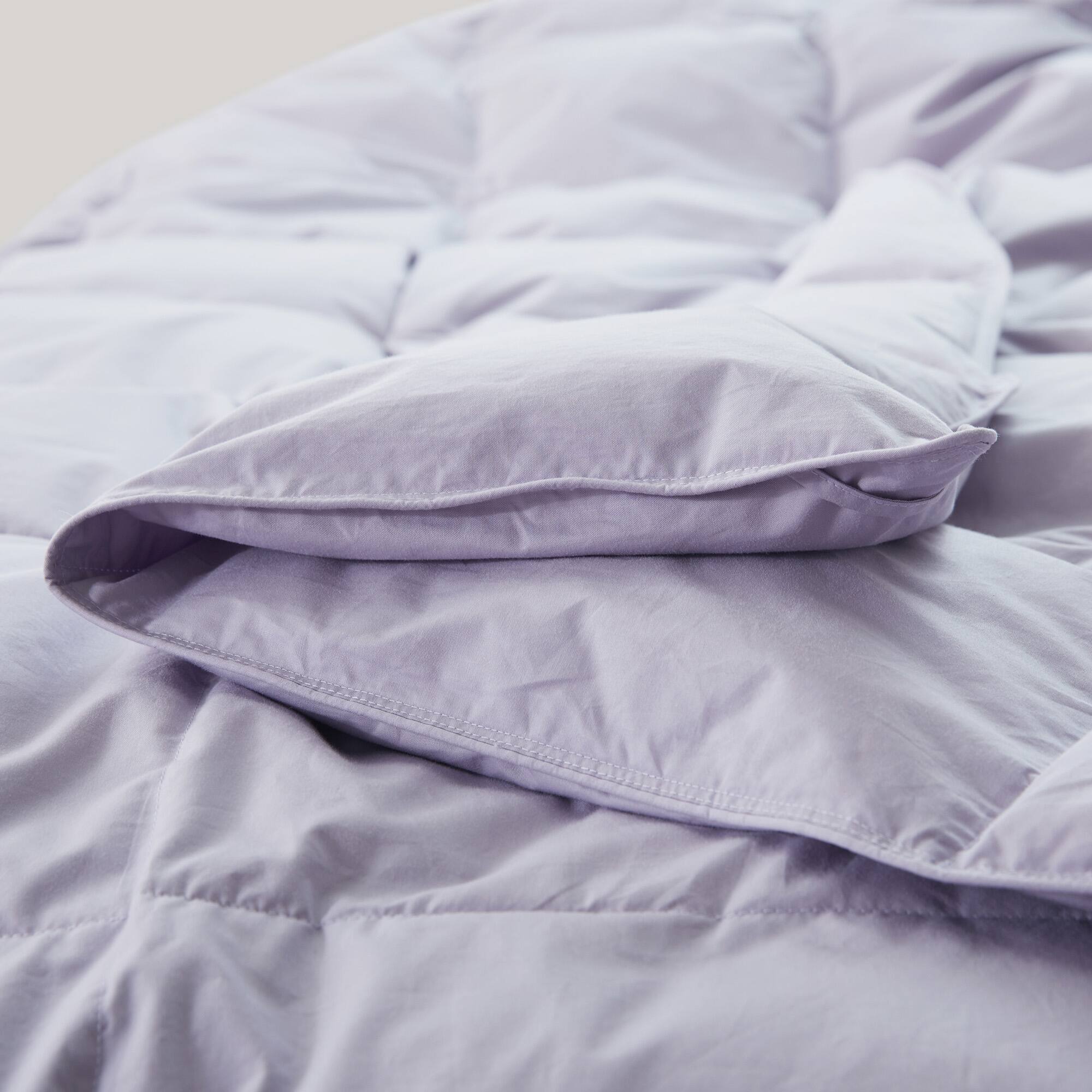 Back. Puredown - Puredown Lightweight Organic Cotton Down Fiber Comforter, Purple, King - Purple.