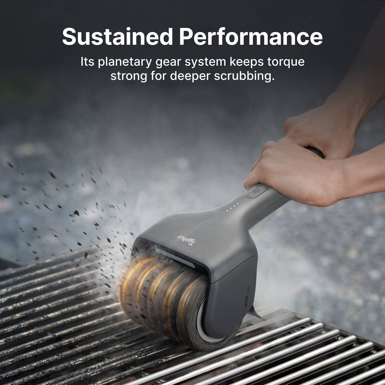 Sustained Performance  
Its planetary gear system keeps torque strong for deeper scrubbing.