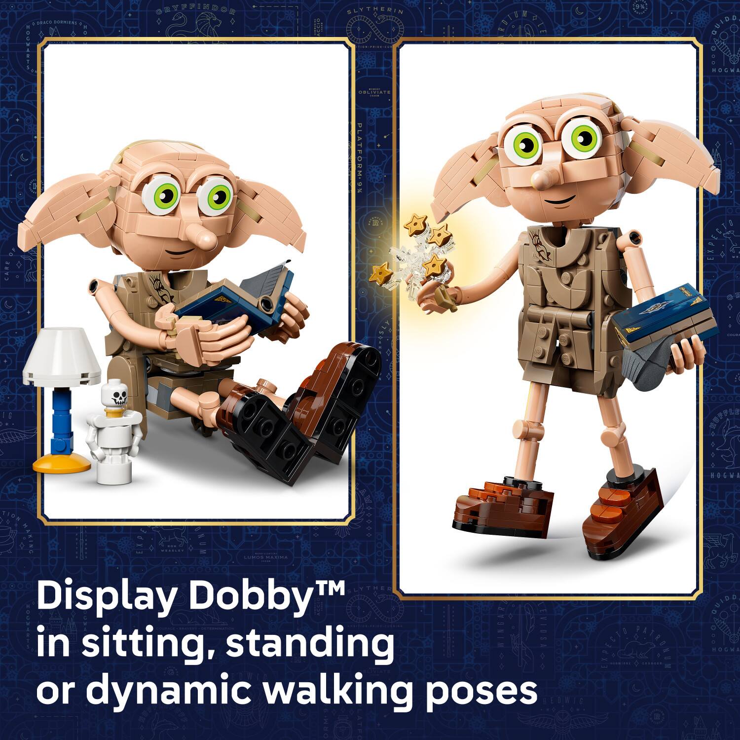 Display Dobby™ in sitting, standing or dynamic walking poses