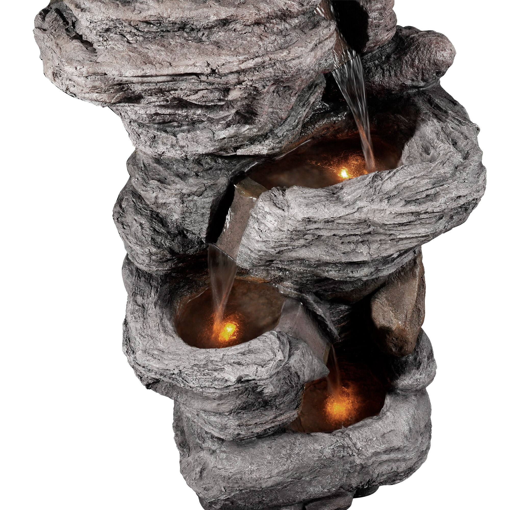 Alt View 4. Teamson Home - 39.37-Inch 4-Tier LED Waterfall Fountain.