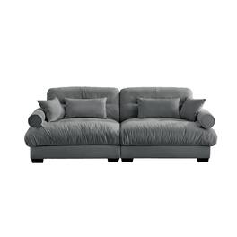 Trinkets Crazed - Velvet Loveseat Sofa,2 Seater Cloud Couch Small Couches for Small Spaces,Modern Deep Seat Couch,Oversized Loveseat - Gray