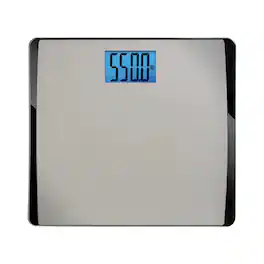Luckbyte - 550Lb Digital Bathroom Scale,Extra Wide Platform,Backlit LCD - Silver