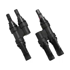 Front. Renogy - Solar Y Connectors MMF+FFM Pair - Black.