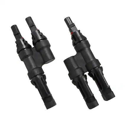 Front. Renogy - Solar Y Connectors MMF+FFM Pair - Black.