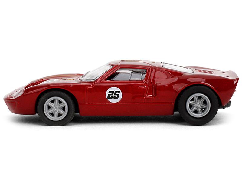 Angle. Majorette - 1965 Ford GT40 MK1 #25 Red Metallic with Gold Stripes "Collection" Series 1/64 Diecast Model Car by Majorette - Red Metallic with Gold.