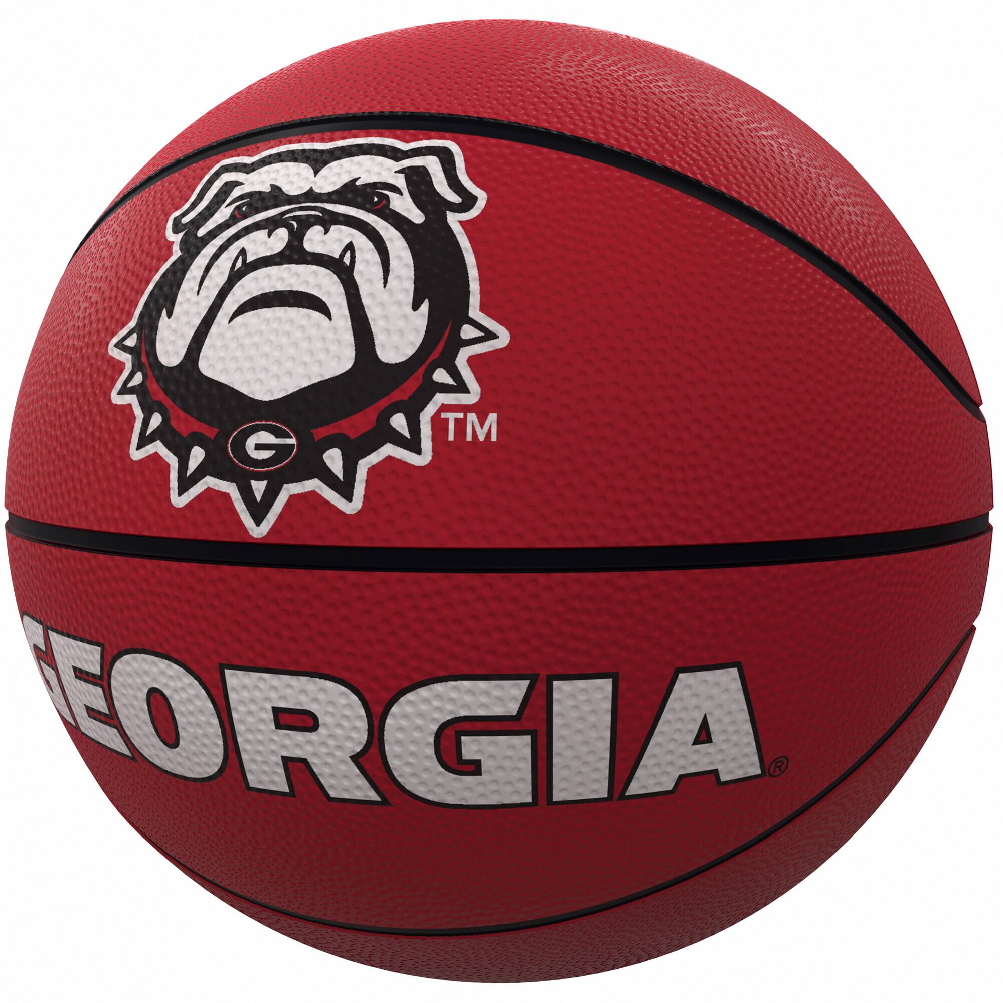 Front. Logo Brands - Georgia Bulldogs Mascot Official-Size Rubber Basketball - Multicolor.