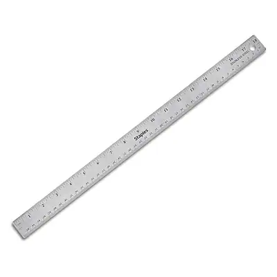 Front. Staples - Staples 18" Stainless Steel Ruler with Non Slip Cork Base (51899) - Gray/Silver.