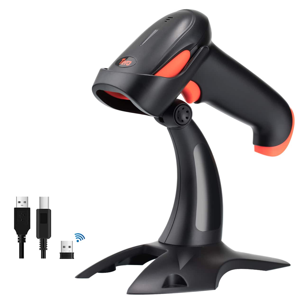 Tera - 1D 2D QR Wireless Barcode Scanner with Battery Level Indicator and Stand HW0002