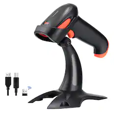 Front. Tera - 1D 2D QR Wireless Barcode Scanner with Battery Level Indicator and Stand HW0002.