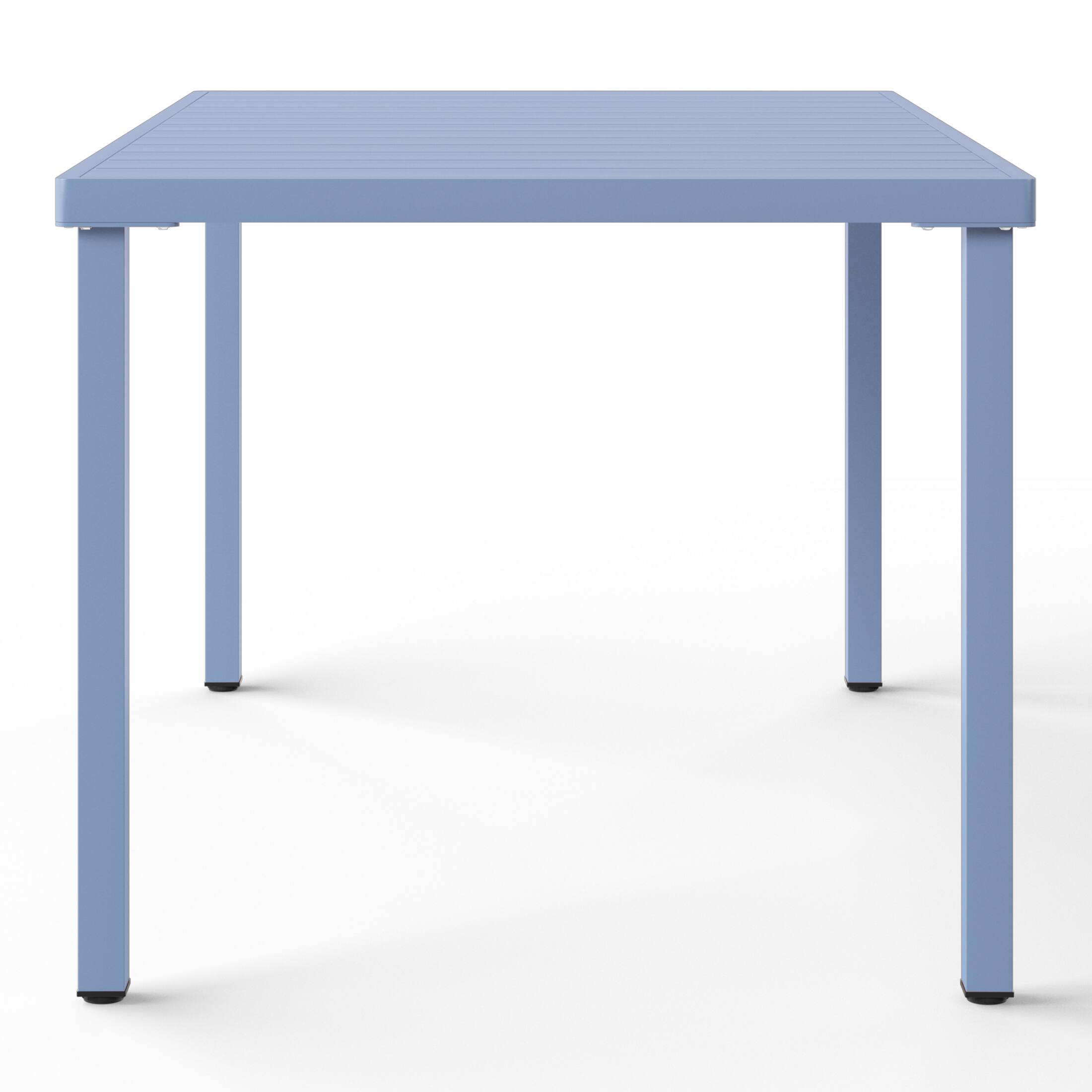 Back. WestinTrends - WestinTrends Playa 59" Iron Metal Outdoor Rectangular Patio Dining Table For 6 - French Blue.