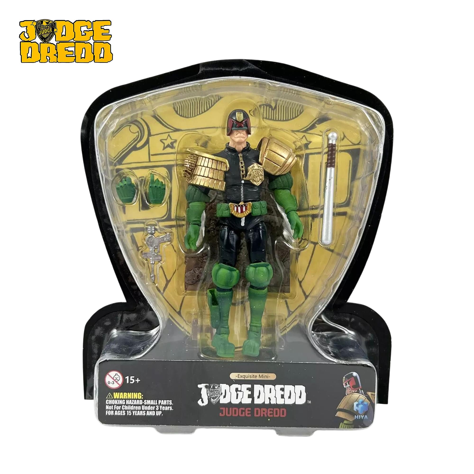 JUDGE DREDD No 0-3 15+ WARNING: CHOKING HAZARD SMALL PARTS Not For Children Under 3 Years HE AGES 15 YEARS AND UP -Exquisite Mini- 12 e JUDGE DREDD HIYA