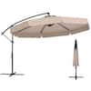 Front. Costway - Costway 10 FT Offset Hanging Umbrella Patio Cantilever Umbrella with Cover - Beige.