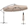 Costway - 10 FT Offset Hanging Umbrella Patio Cantilever Umbrella with Cover - Beige