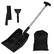 Angle. Costway - 3-in-1 Snow Shovel w/Ice Scraper &Snow Brush Portable Shovel Kit - Black.