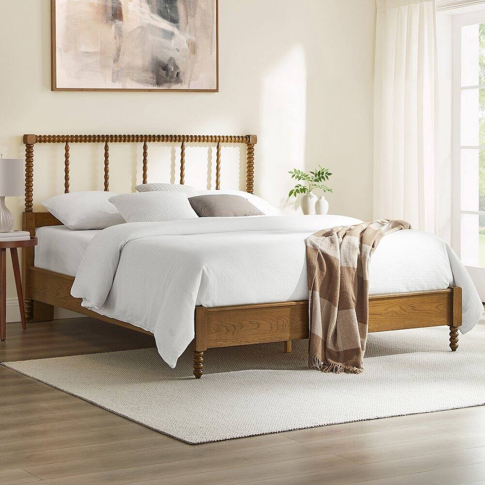 Alt View 5. Crosley Furniture - Lucille Queen Bed Brown - Headboard - Brown.