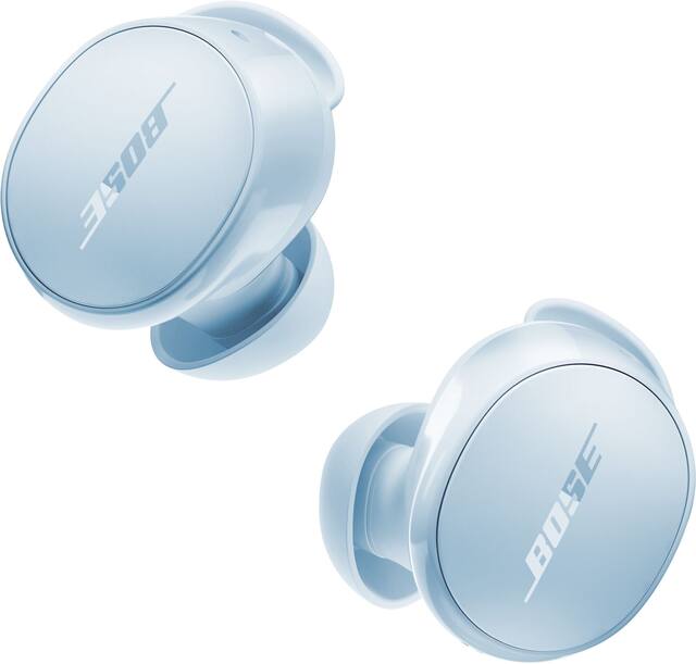 Bose - QuietComfort True Wireless Noise Cancelling In-Ear Earbuds with Customizable Fit - Ice Blue