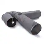 Front. Ownpets - 3 Way Collapsible U-Shaped Cat Tunnel - Grey.