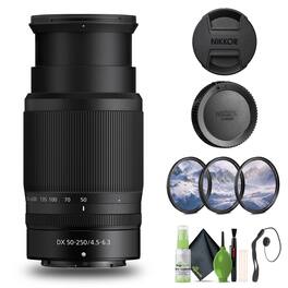 NIKKOR Z DX 50-250mm f/4.5-6.3 VR Telephoto Zoom Lens for Nikon Z Series - Bundle - Black