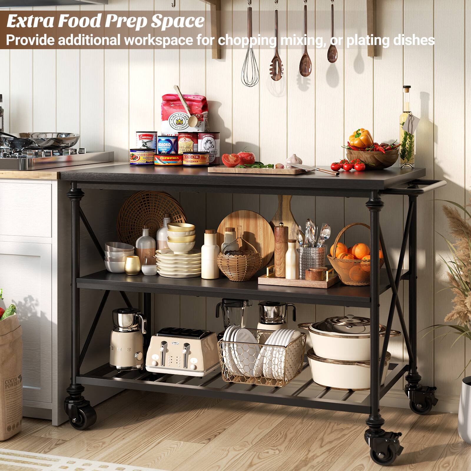 Extra Food Prep Space  
Provide additional workspace for chopping, mixing, or plating dishes