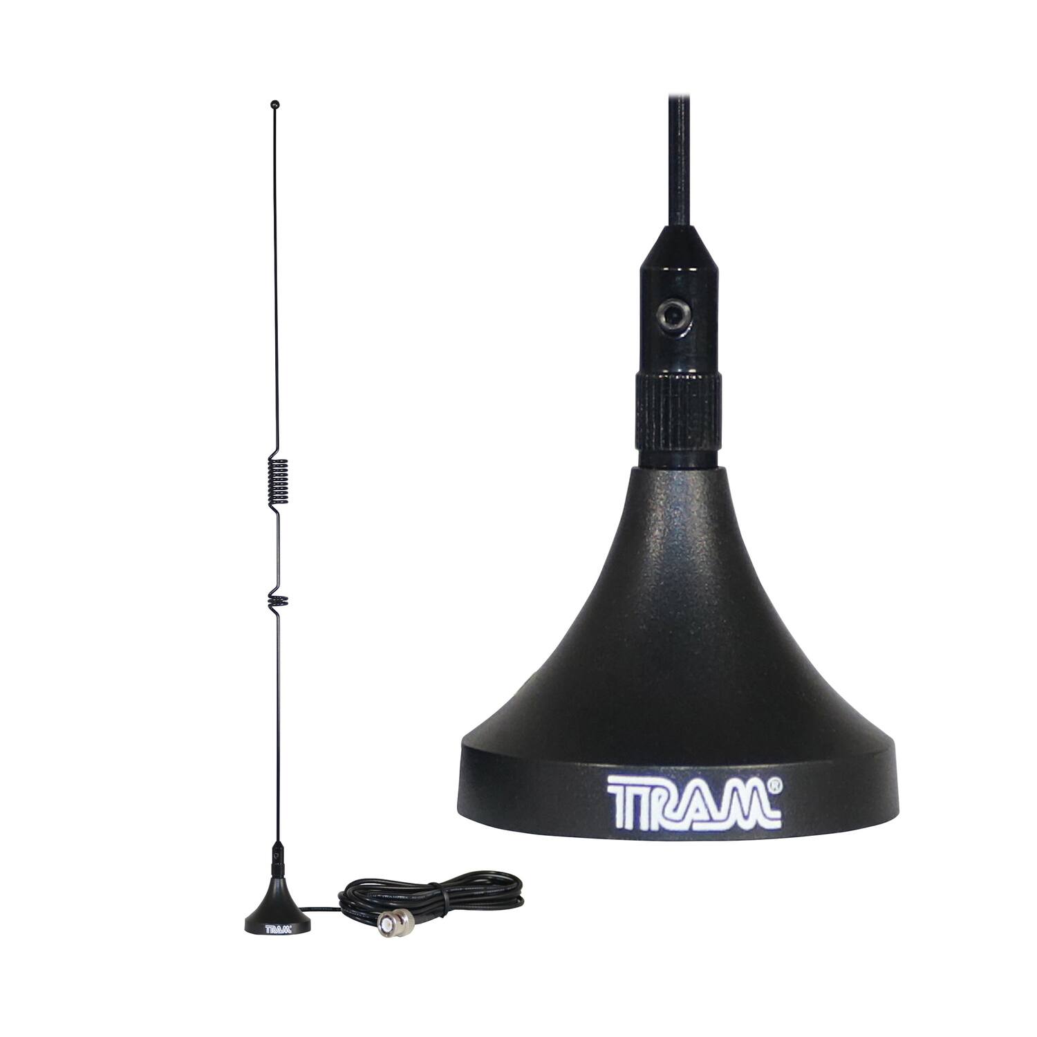 Tram - 1089-BNC Scanner Mini-Magnet Antenna VHF/UHF/800MHz-1,300MHz with BNC-Male Connector - Black