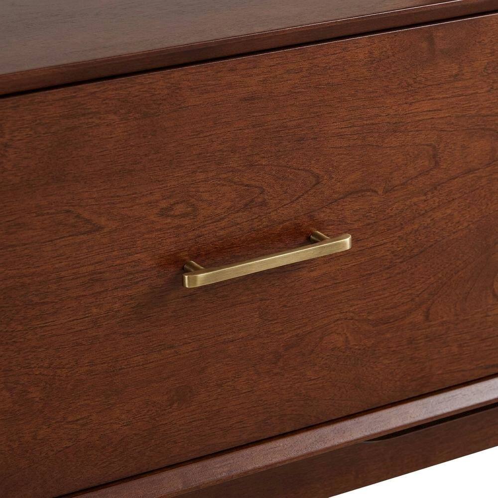 Alt View 3. FurniFact - Mahogany Floor Shelf Set with Large and Small Freestanding Etagere Units - Mahogany.