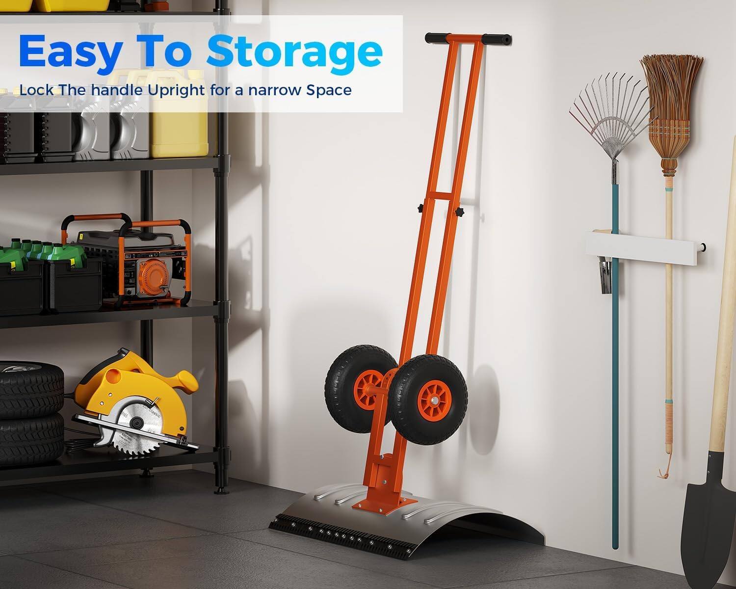 Easy To Storage  
Lock The handle Upright for a narrow Space