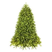 Costway - 7.5ft Pre-lit PVC Christmas Fir Tree 8 Flash Mode - Green - Front_Zoom