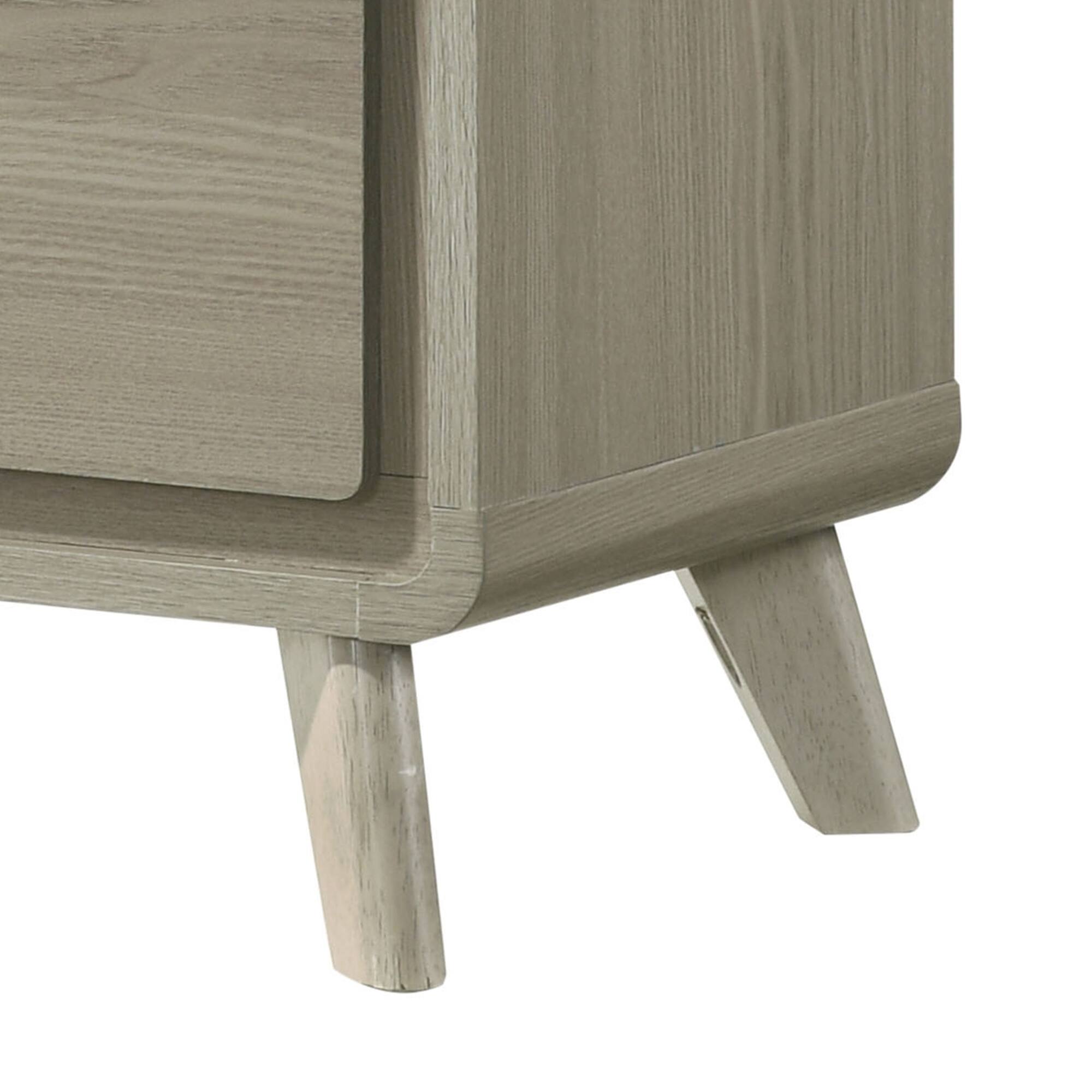 Alt View 1. Vaczon - 25" Nightstand with Storage, 2-Drawer Bedside Table for Bedroom Easy Slide - Gray.
