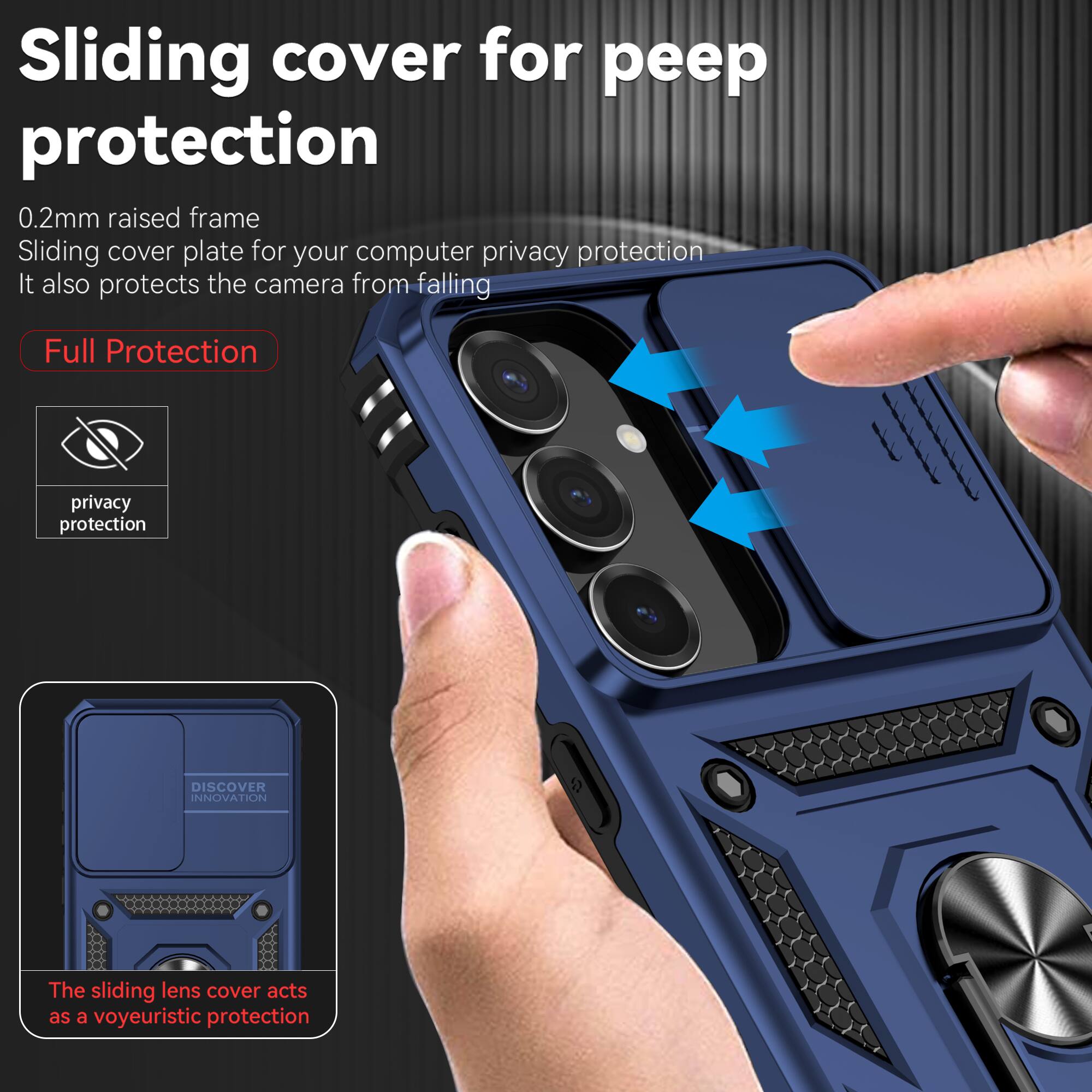 Dteck Rotatable Ring Kickstand Case for Samsung Galaxy S25 FE, Heavy ...